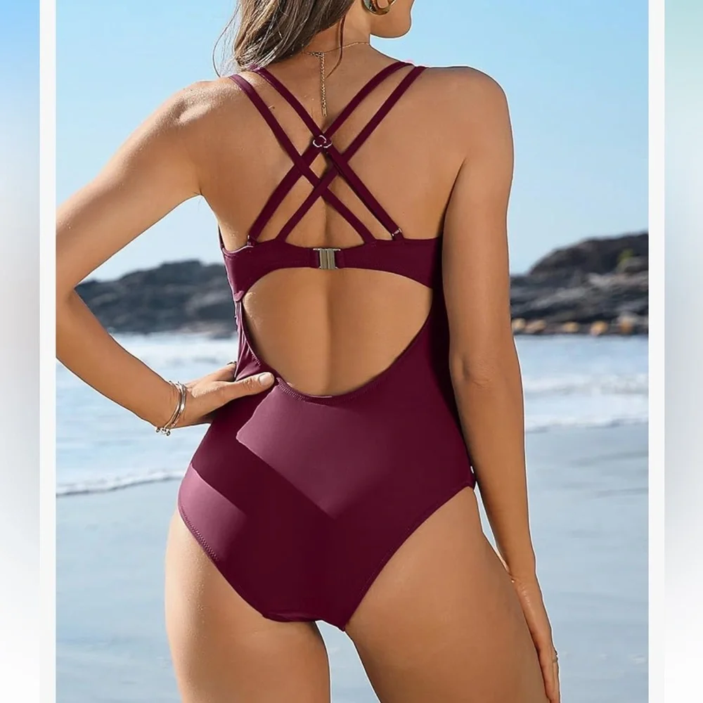 CHARMO | Burgundy One Piece Swimsuit |‎ XS | NWT